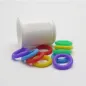 Preview: Weißes E-Z Elastic Ring Tool mit elastischen Ringen in lila, blau, rot, gelb und grün