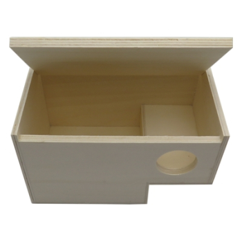 Preview: Nistkasten Gouldamadinen - Ablauf Exoten Nistkasten - ca. 18,5 x 11,5 x 11,5 cm