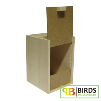 Preview: Exotennistkasten mit aufschiebbarer Rückwand - ca. 12 x 13 x 18 cm - Loch Ø ca 3,5 cm