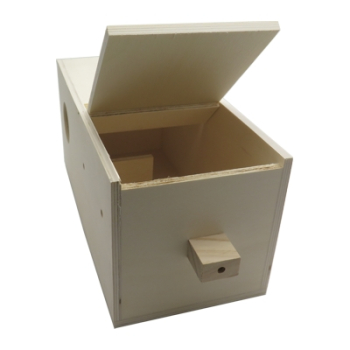 Preview: Nistkasten Agaporniden - ca. 29,5 x 14,5 x 14,5 cm - Loch Ø 5cm - links