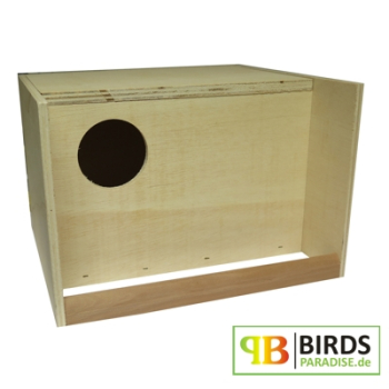 Preview: Großsittich Nistkasten mit Anflugstange - ca. 30 x 28 x 20 cm