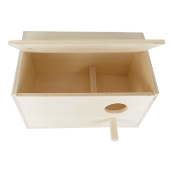 Preview: Nistkasten für Sittiche mit Anflugstange - ca. 25,5 x 15,5 x 15,5 cm