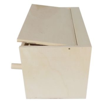 Preview: Nistkasten für Sittiche mit Anflugstange - ca. 25,5 x 15,5 x 15,5 cm