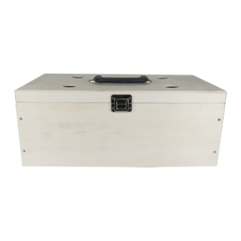 Preview: Holztransportkoffer - Versandkiste Transportkiste - medium - zwei Abteile