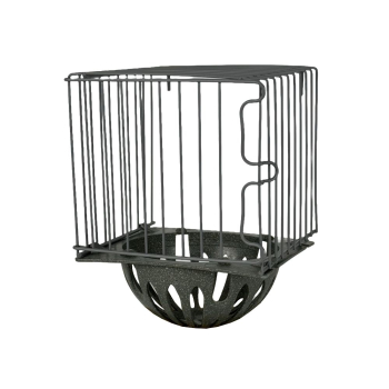 Kaisernest aus Draht ca. 12x12x11cm mit recyceltes Kunststoff Nest ca. 9,5cm