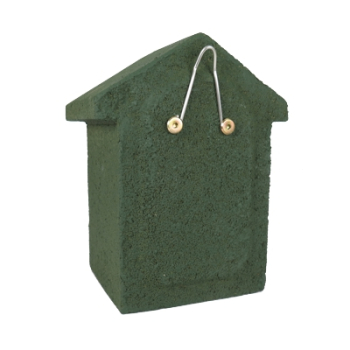 Preview: Nistkasten Holzbeton grün/weiß - Ø 28 mm