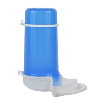 Wasser- Futterautomat 400ml - Futterspender mit Halter - blau/klar