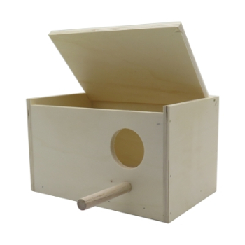 Preview: Nistkasten für Sittiche mit Anflugstange - ca. 21 x 12,5 x 13 cm