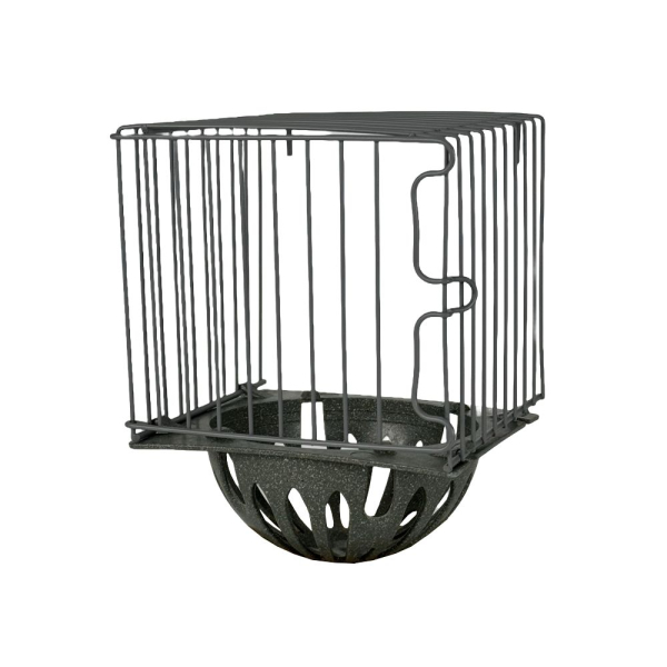 Kaisernest aus Draht ca. 12x12x11cm mit recyceltes Kunststoff Nest ca. 9,5cm