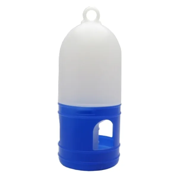 Taubentränke - Volierentränke - Wassertränke Tränke für Geflügel - 1,5 Liter - weiß/blau