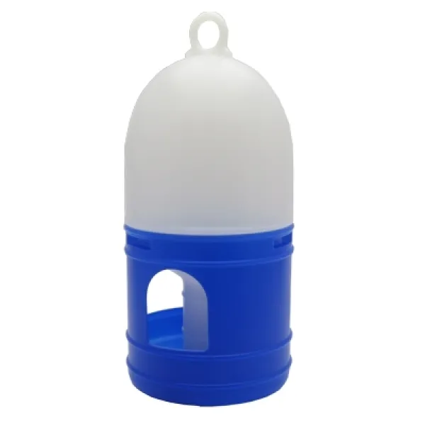 Taubentränke - Volierentränke - Wassertränke Tränke für Geflügel - 1 Liter - weiß/blau